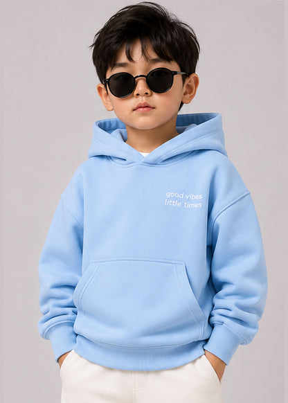 J&JP Boys Blue Printed Full Sleeve Hoodie