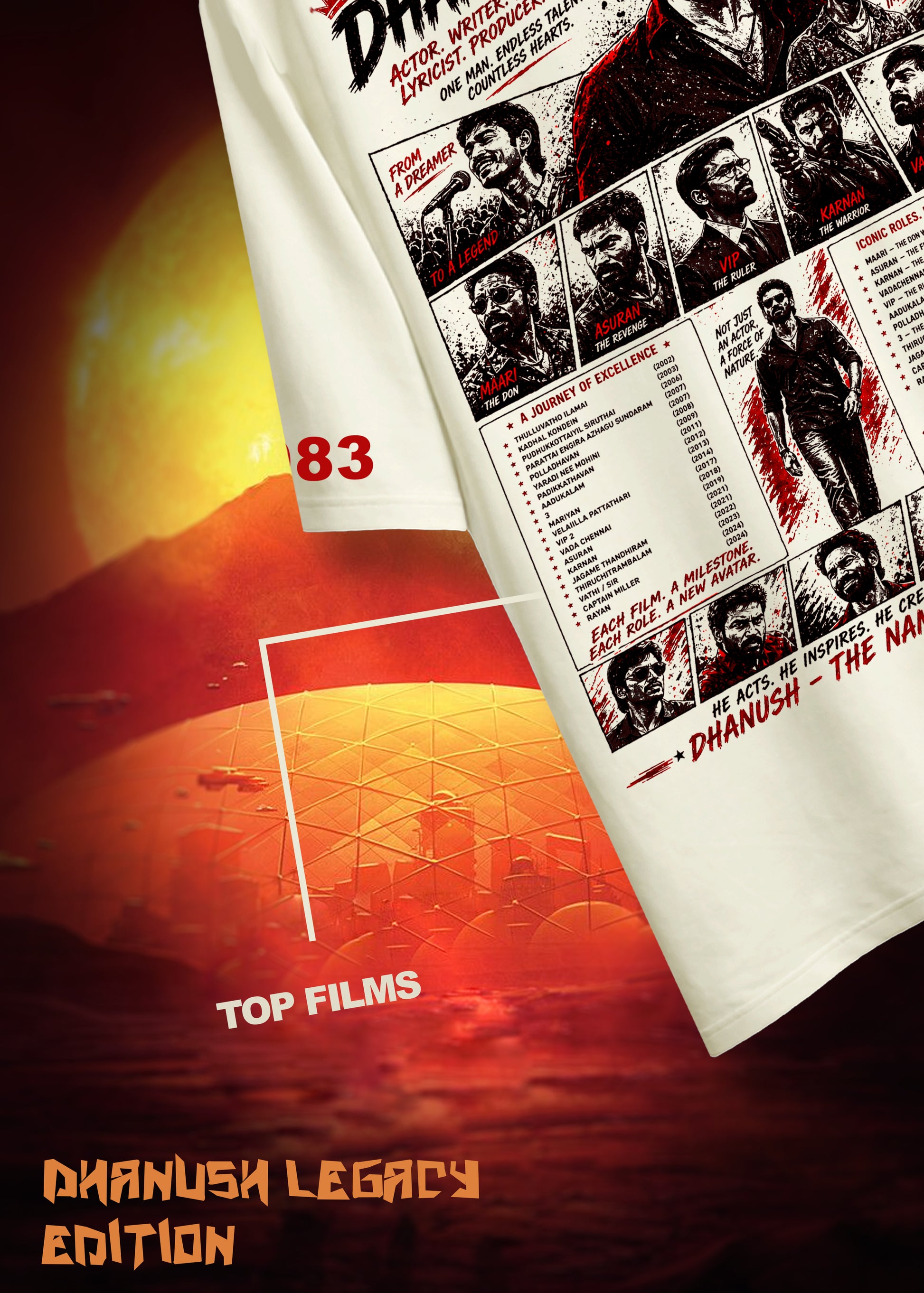 Dhanush Tribute Graphic Edition Tee