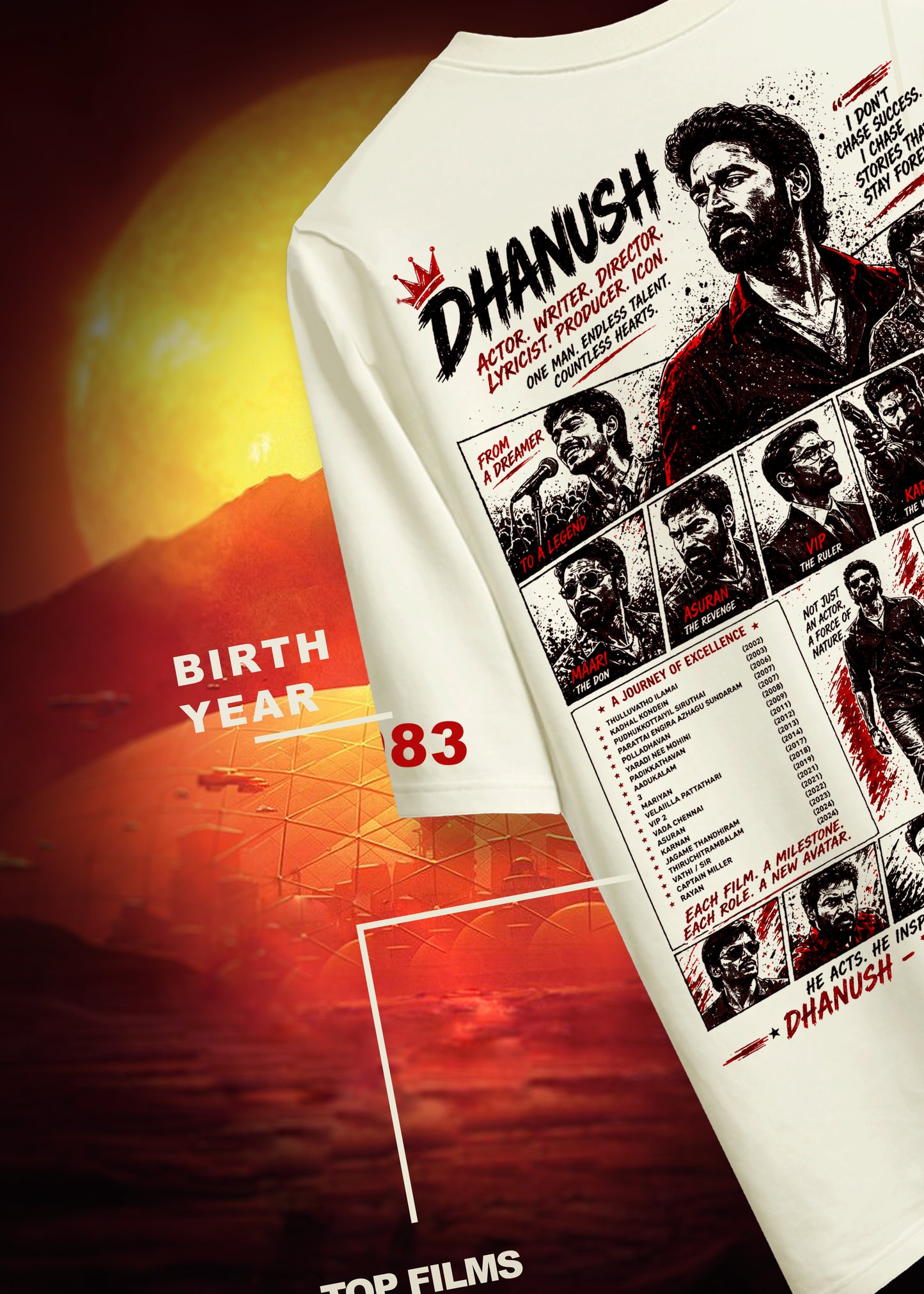 Dhanush Tribute Graphic Edition Tee