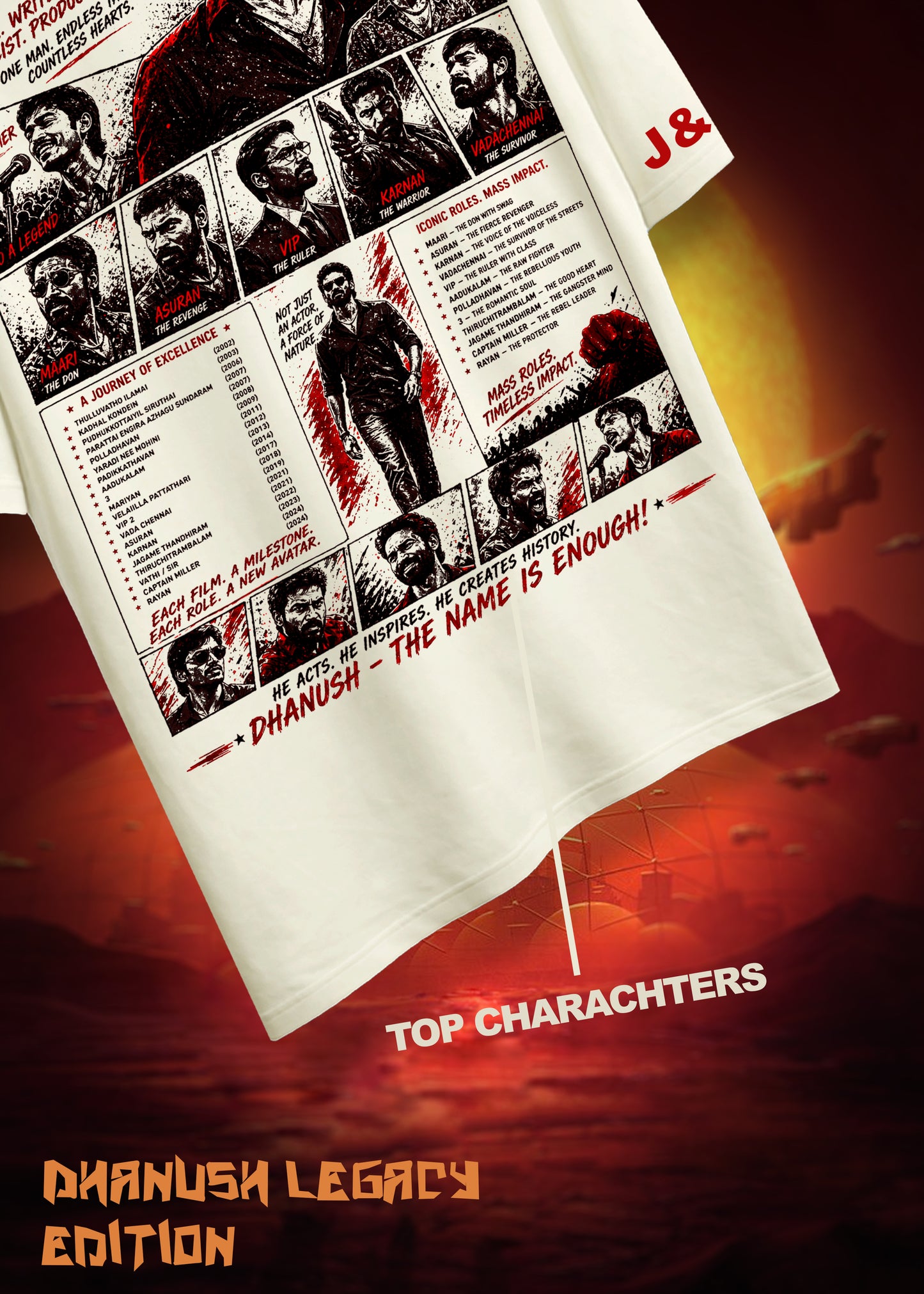 Dhanush Tribute Graphic Edition Tee