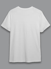 Men White Printed Cotton Tshirt