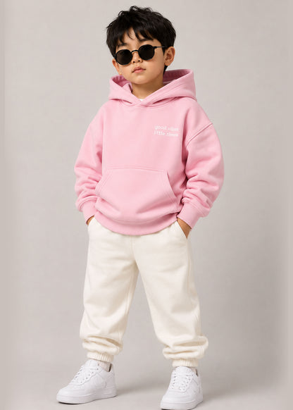 J&JP Boys Pink Printed Full Sleeve Hoodie