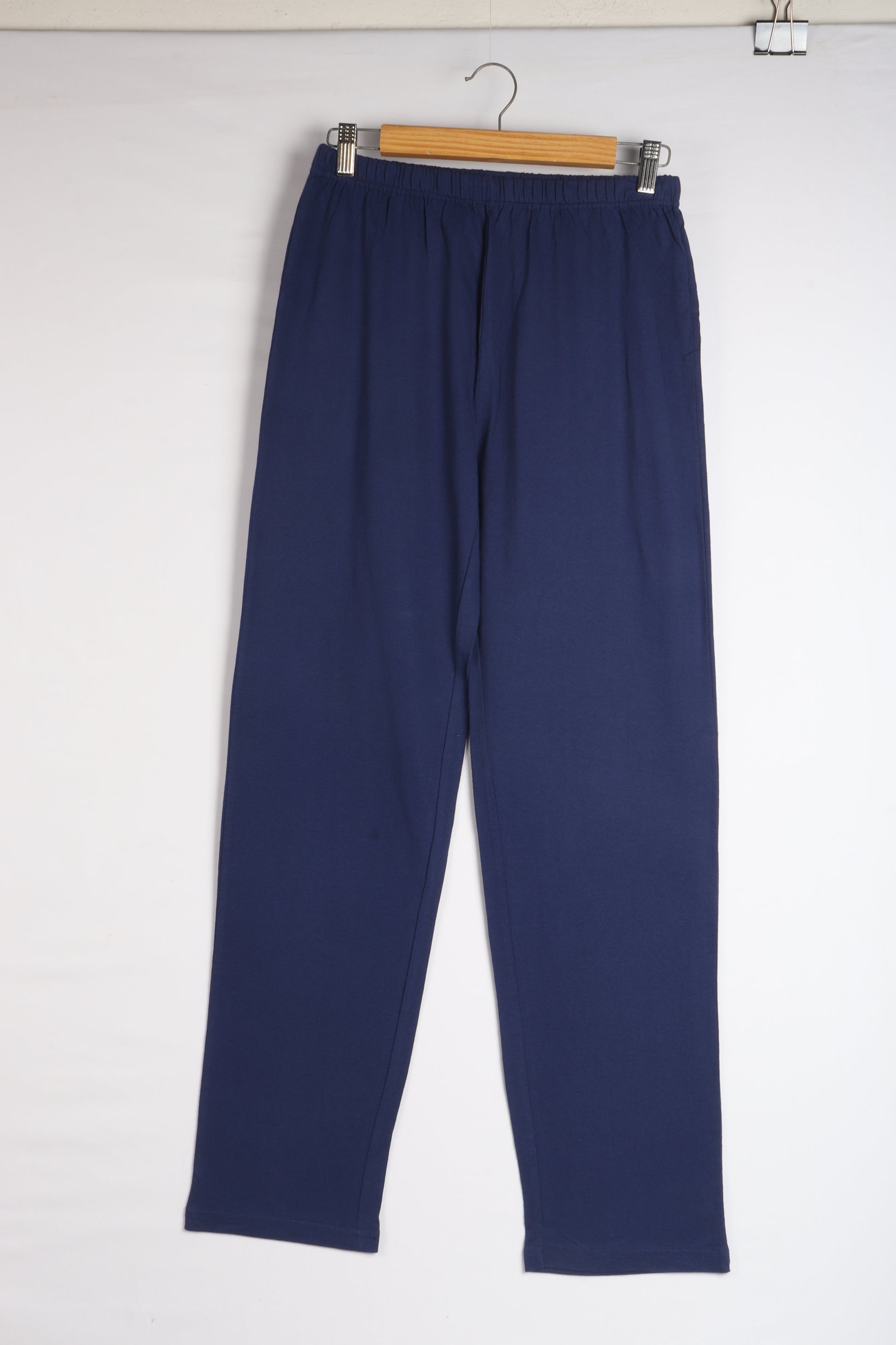 Womens Blue Interlock Knit Solid Pant