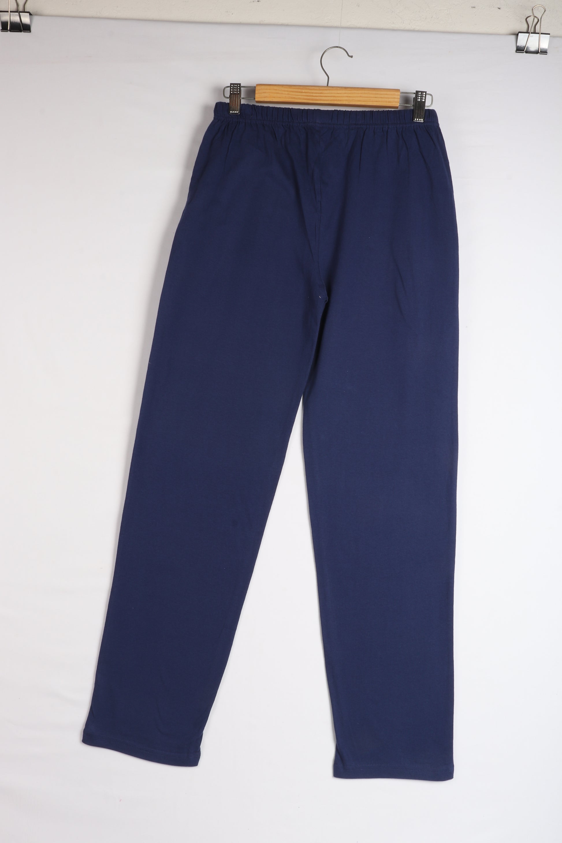 Womens Blue Interlock Knit Solid Pant