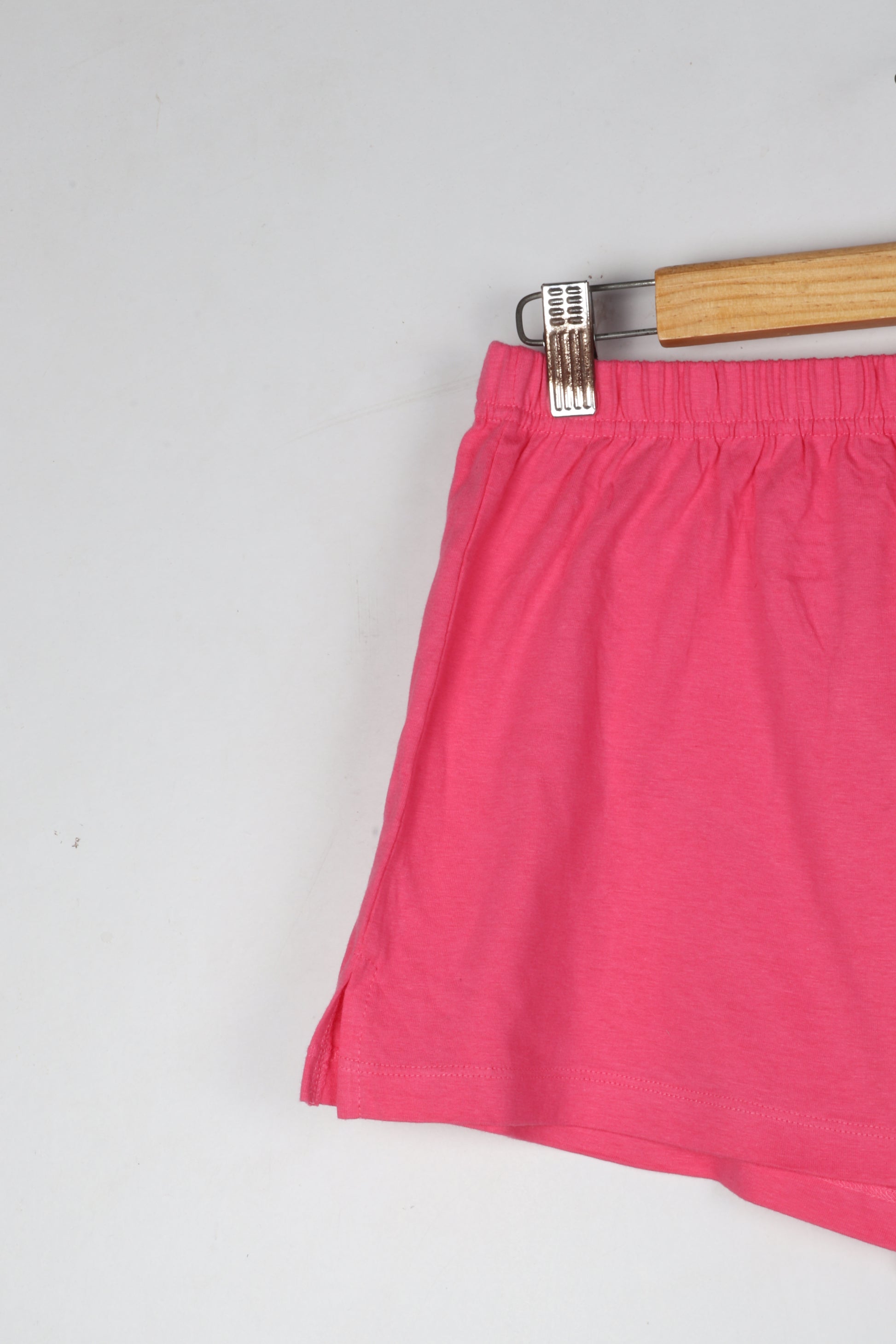 Womens Pink Cotton jersey knit Solid Shorts