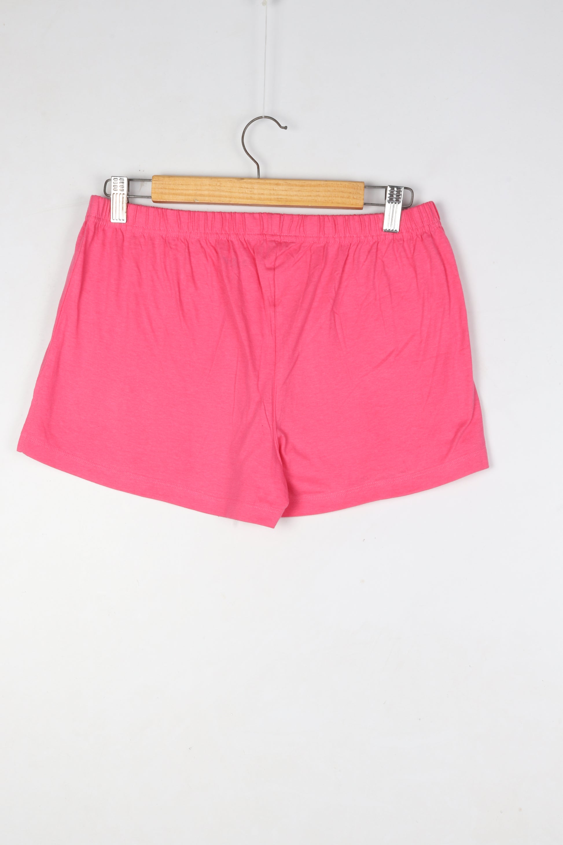 Womens Pink Cotton jersey knit Solid Shorts