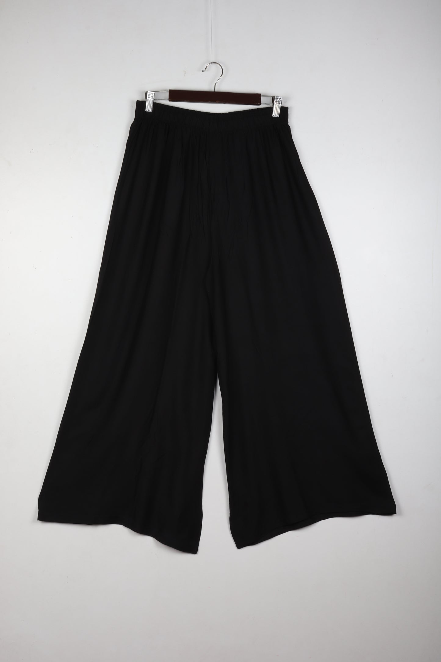 Womens Navy Viscose Solid Pant