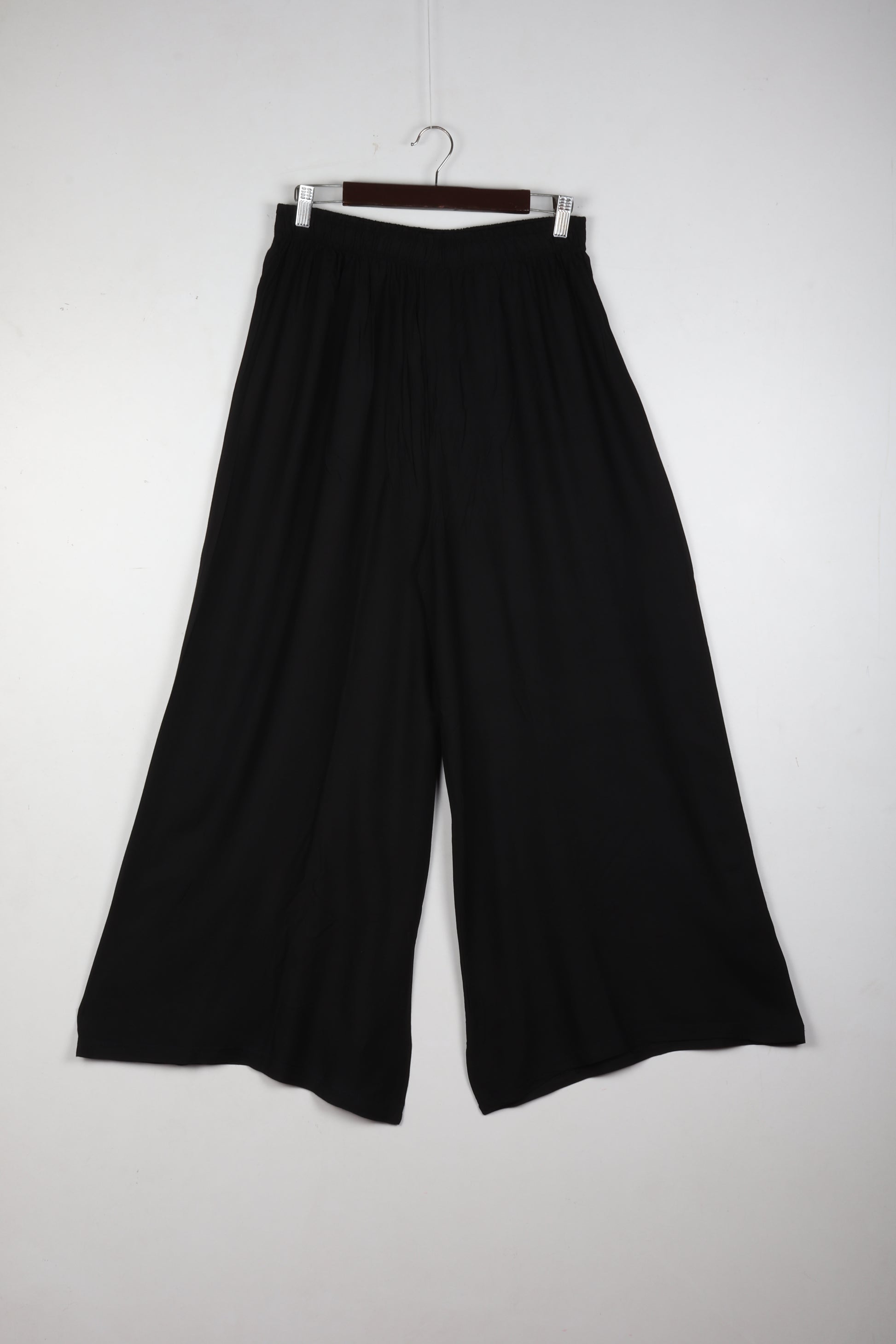 Womens Navy Viscose Solid Pant