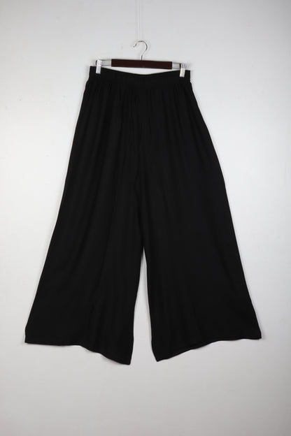 Womens Navy Viscose Solid Pant