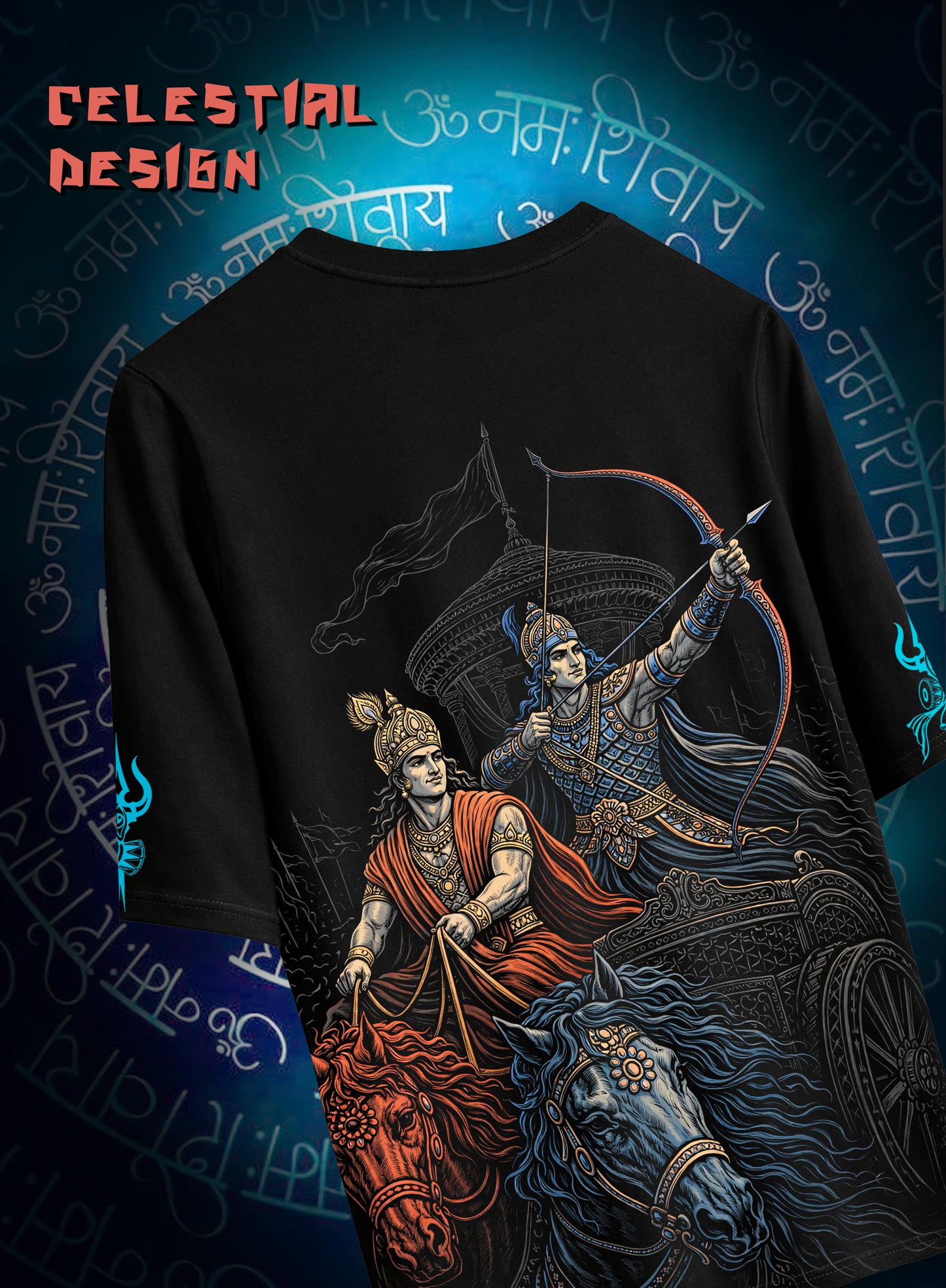 MAHABHARATHA TALES KRISHNA X ARJUNA ARTISTIC TSHIRT
