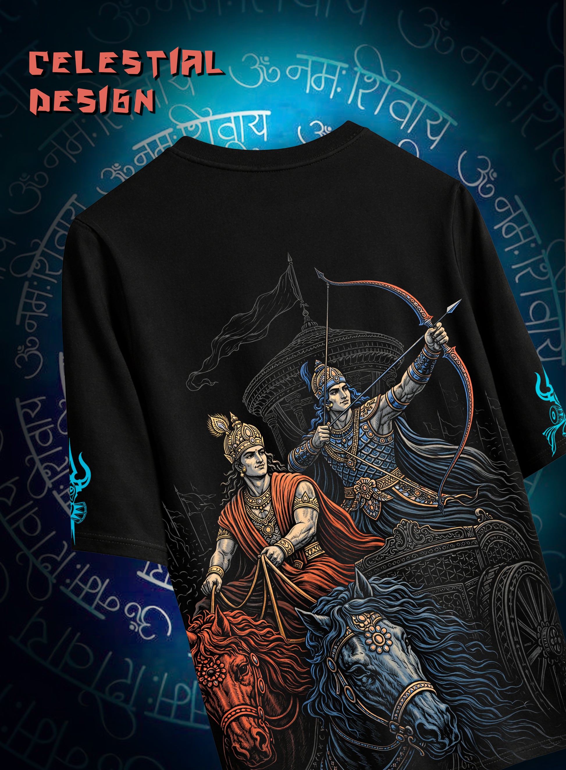 MAHABHARATHA TALES KRISHNA X ARJUNA ARTISTIC TSHIRT