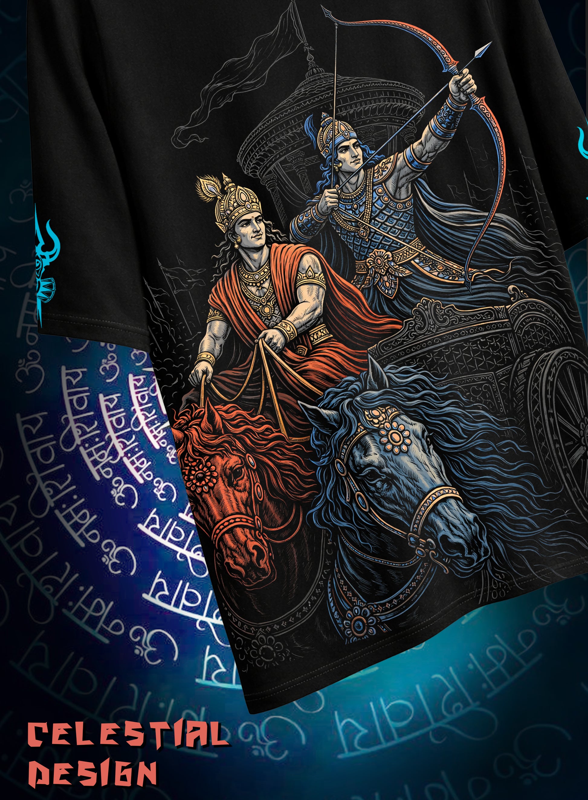 MAHABHARATHA TALES KRISHNA X ARJUNA ARTISTIC TSHIRT