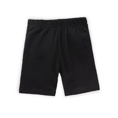 Kids Black Solid Cotton Shorts