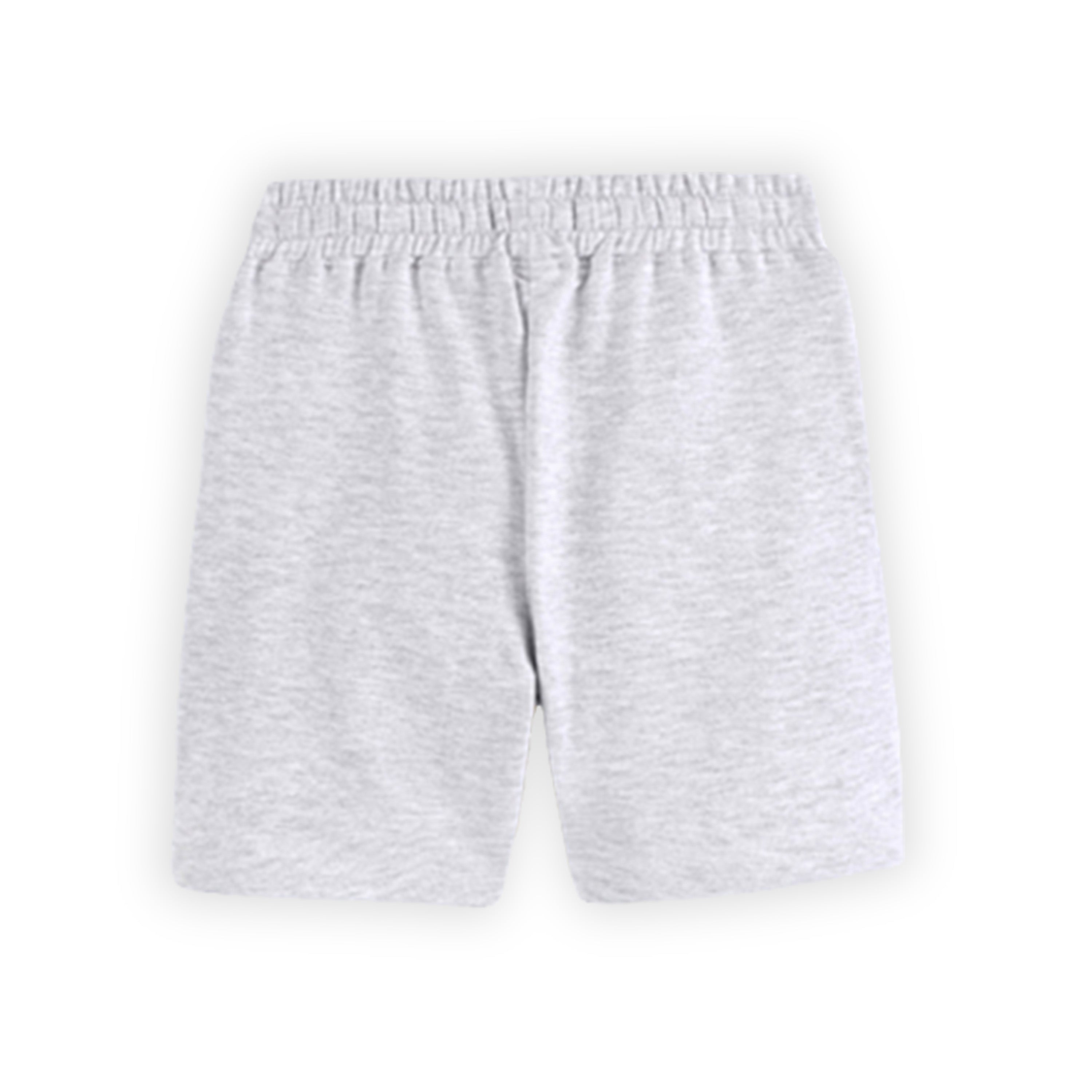 Kids Grey Solid Cotton Shorts