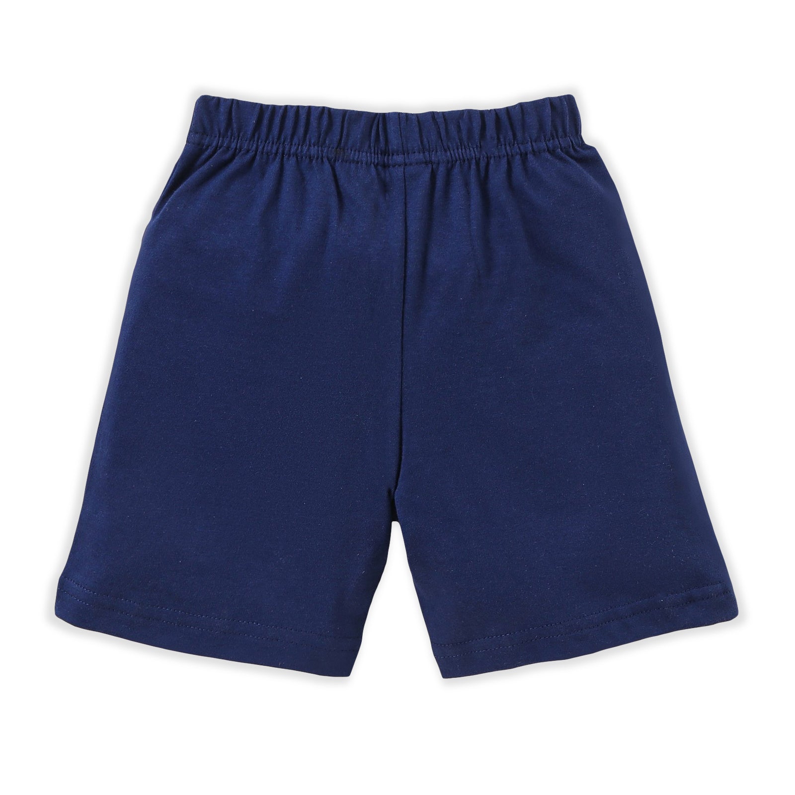 Kids Navy Solid Cotton Shorts