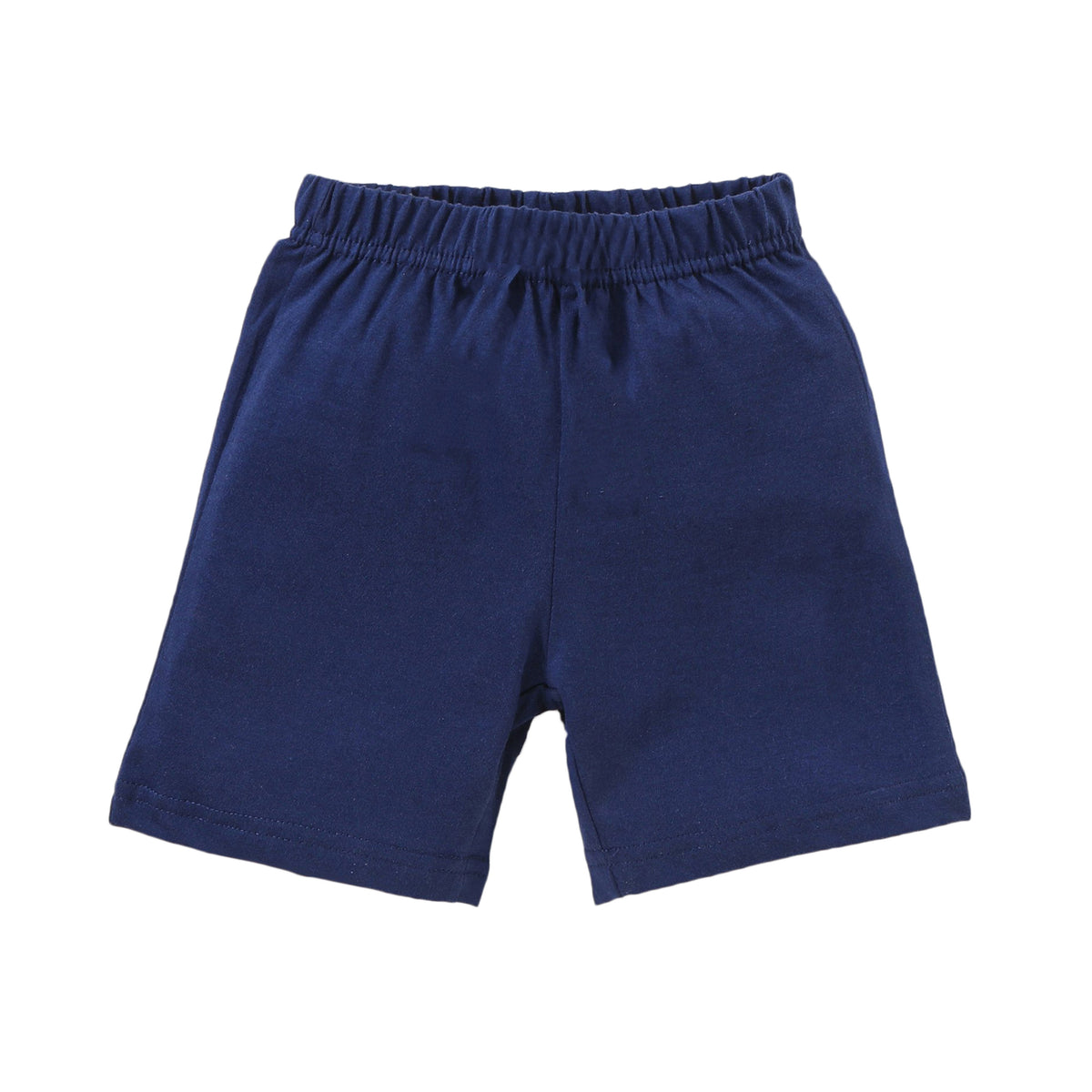 Kids Navy Solid Cotton Shorts
