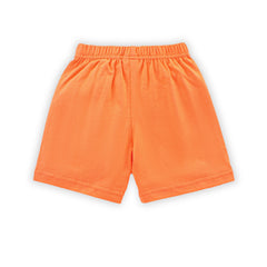 Kids Orange Solid Cotton Shorts