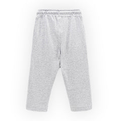 Kids Grey Solid Cotton Track pants