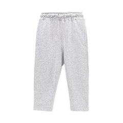 Kids Grey Solid Cotton Track pants