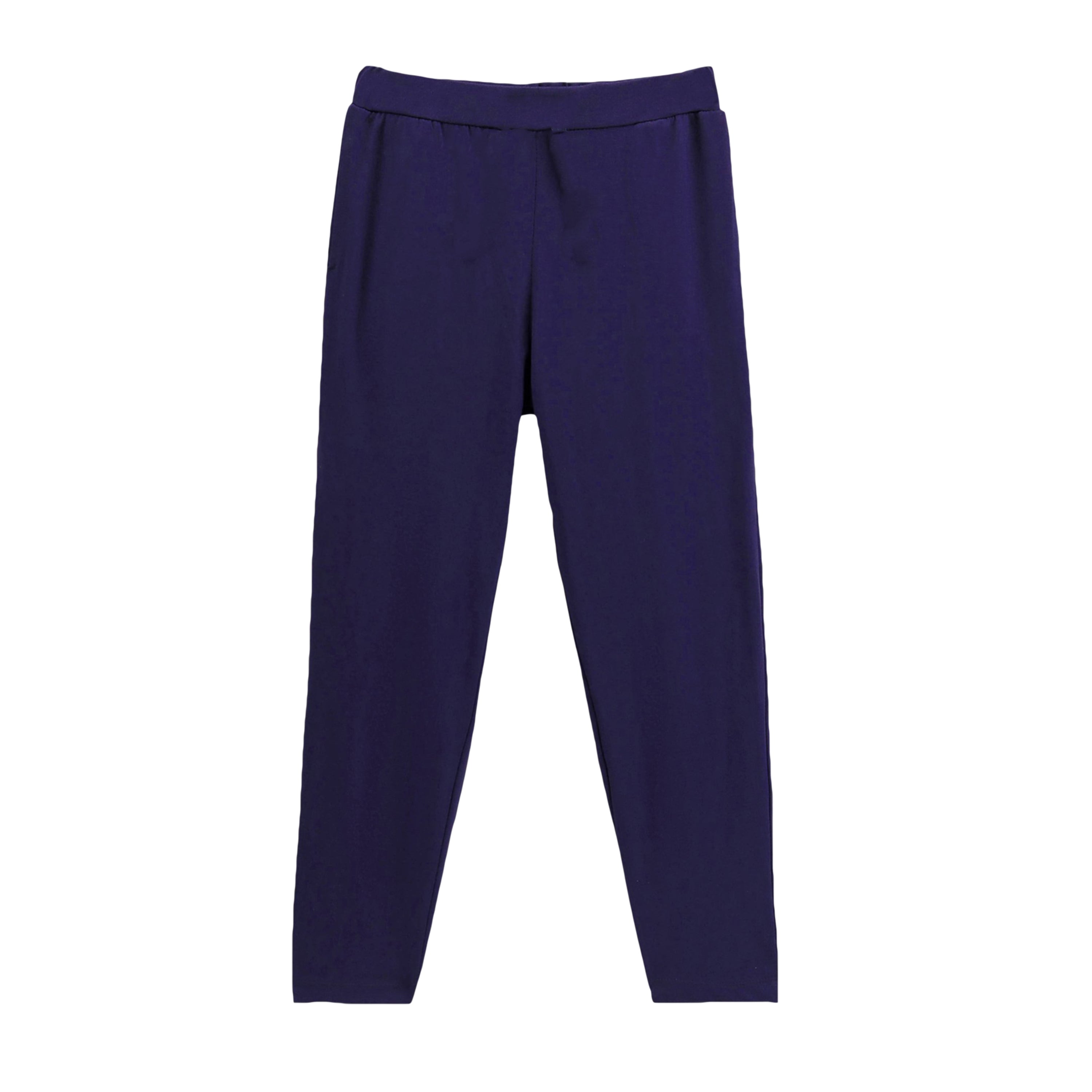 Kids Navy Solid Cotton Track pants