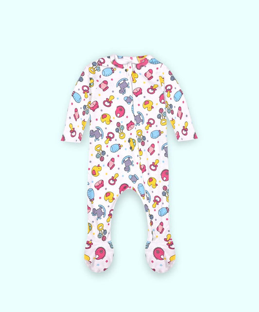 Babies Unisex Footed Romper-cartoon