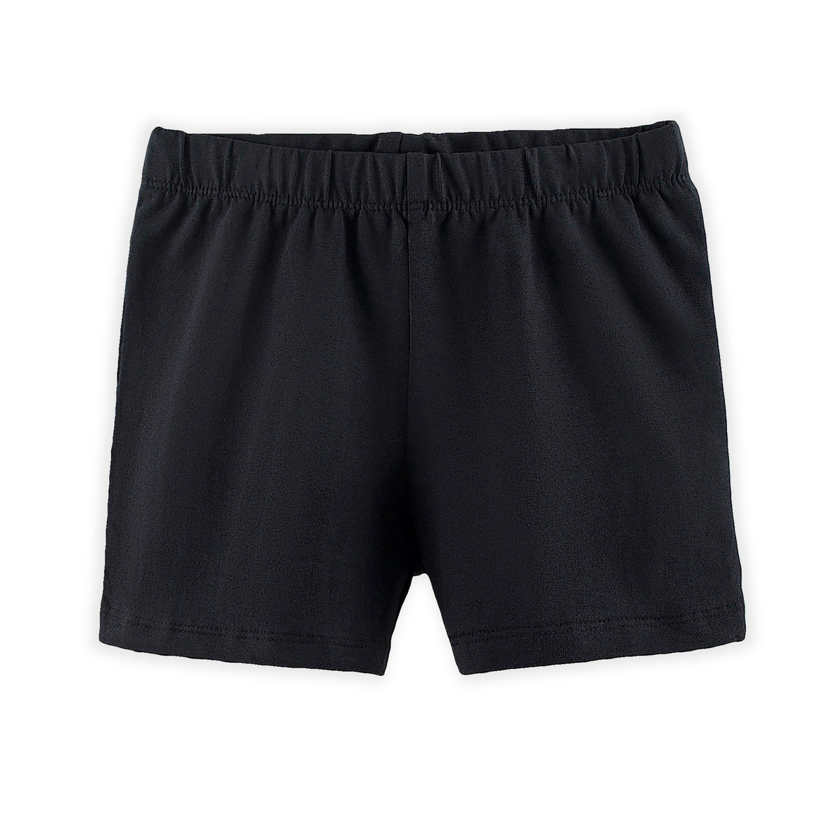 Kids Black Solid Cotton Shorts