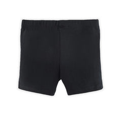 Kids Black Solid Cotton Shorts