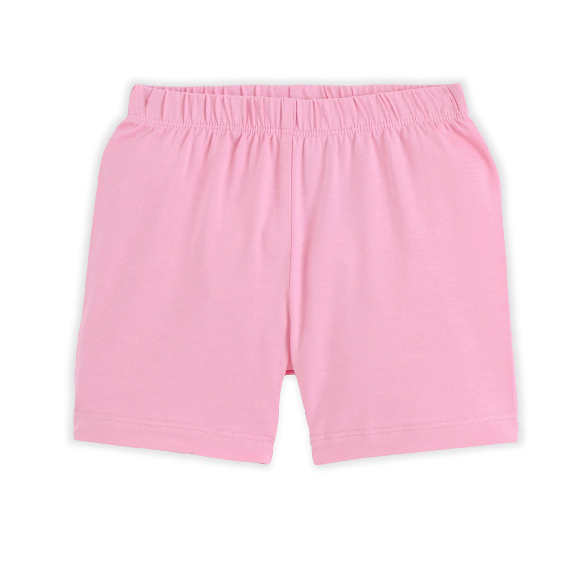 Kids Pink Solid Cotton Shorts