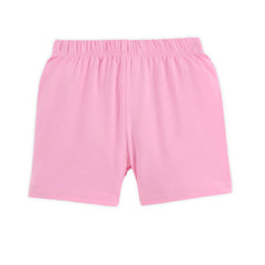 Kids Pink Solid Cotton Shorts
