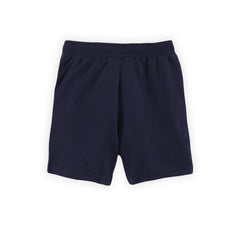 Kids Navy Solid Cotton Shorts