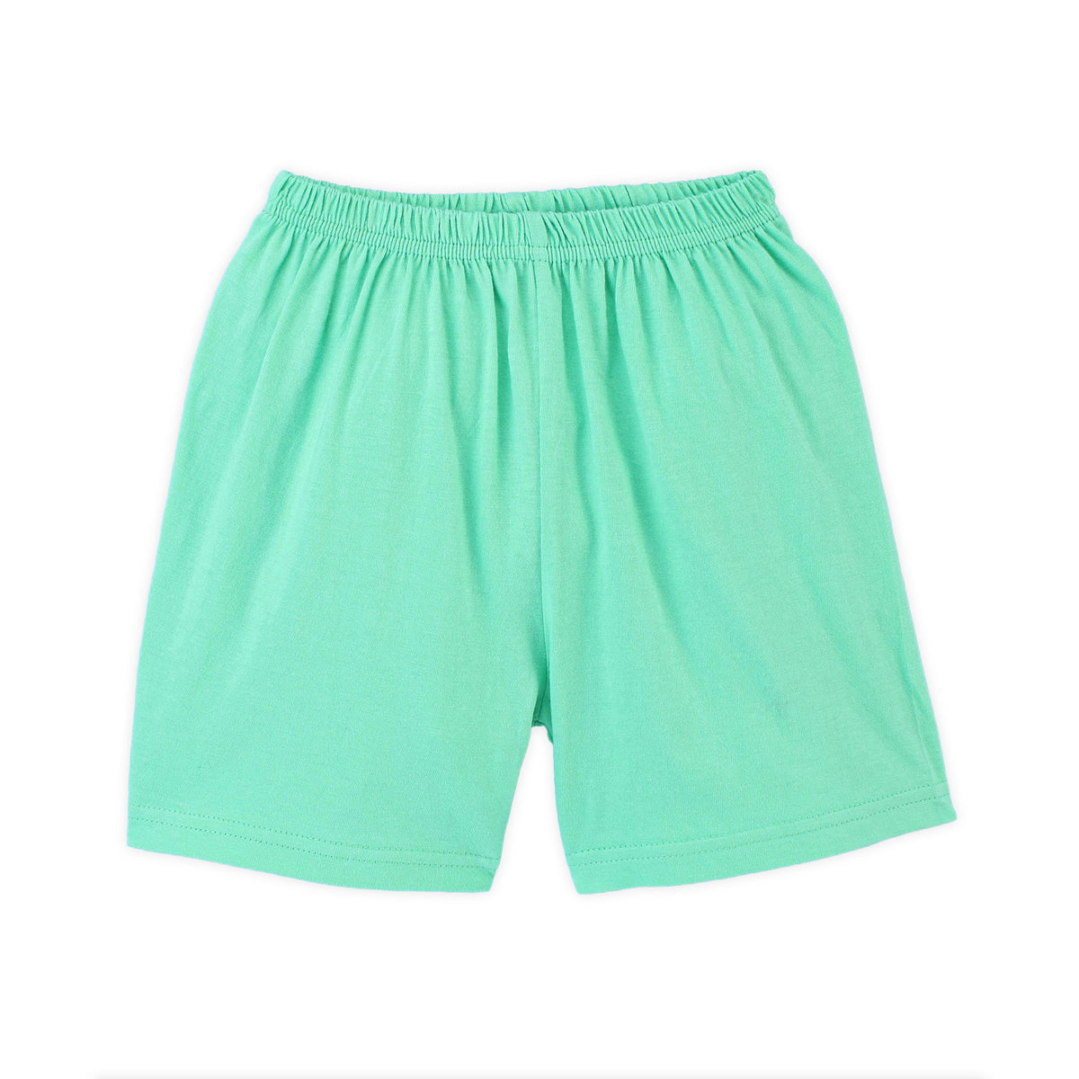 Kids Green Solid Cotton Shorts