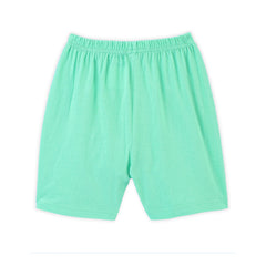 Kids Green Solid Cotton Shorts