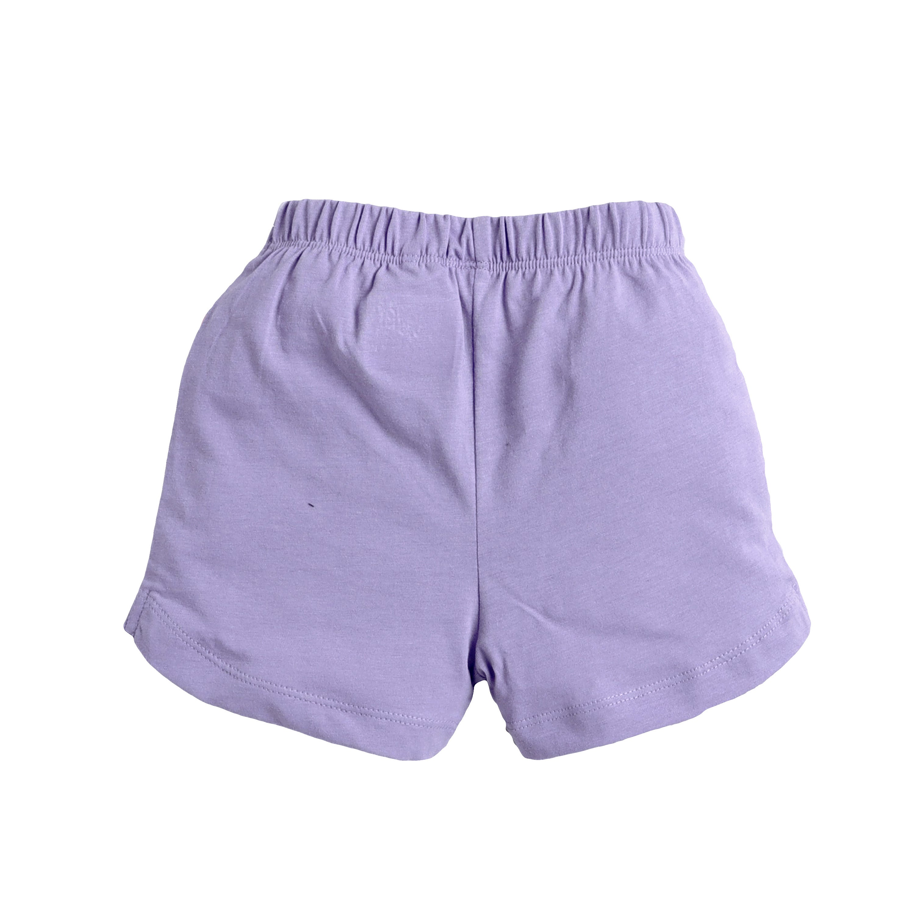 Kids Violet Solid Cotton Shorts