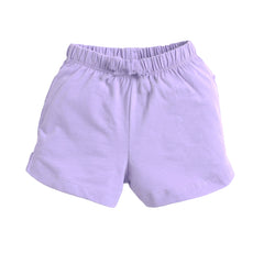Kids Violet Solid Cotton Shorts