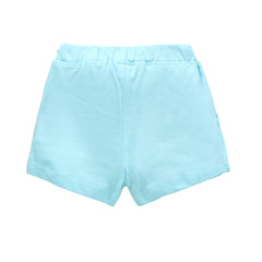 Kids sky blue Solid Cotton Shorts