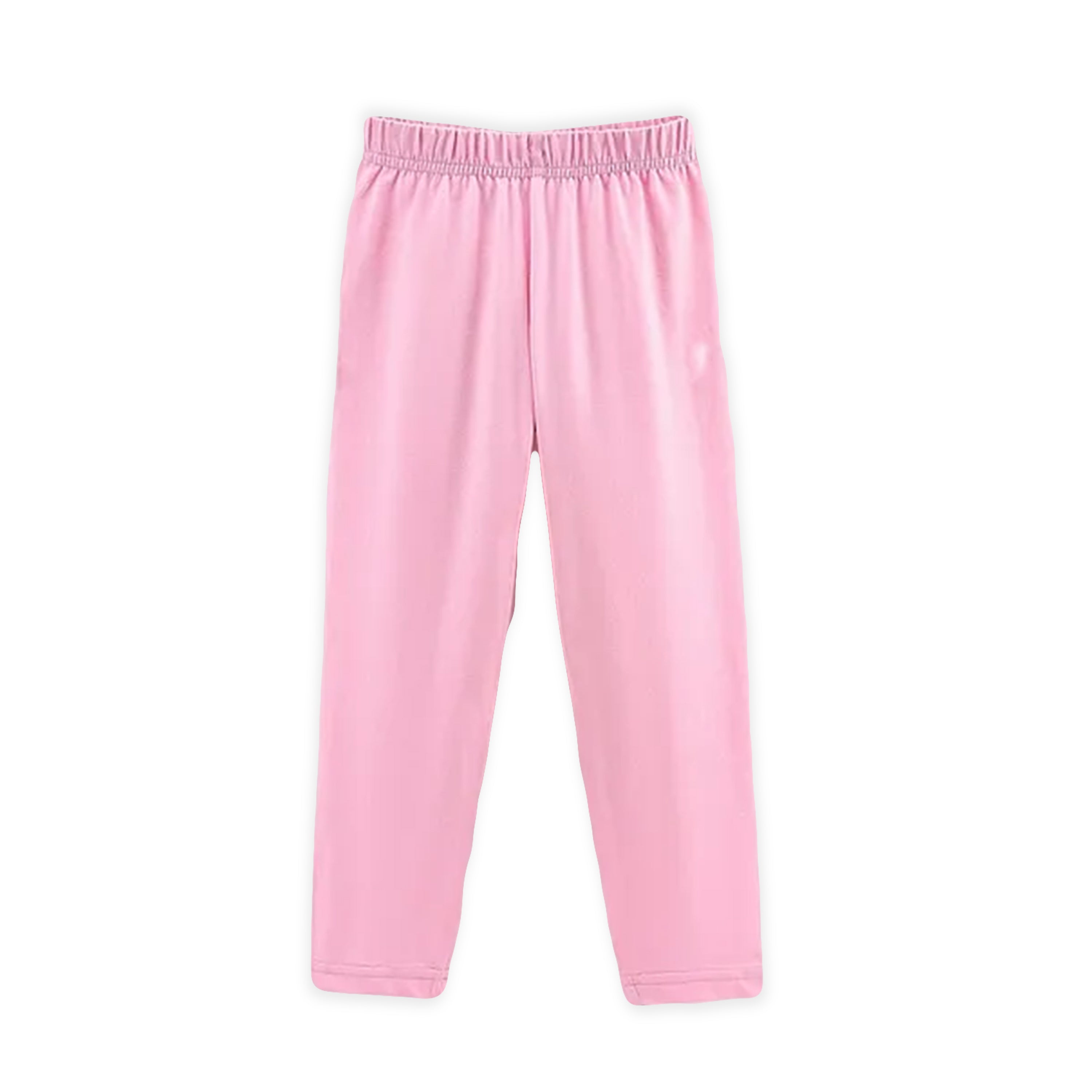 Kids Pink Solid Cotton Track pants