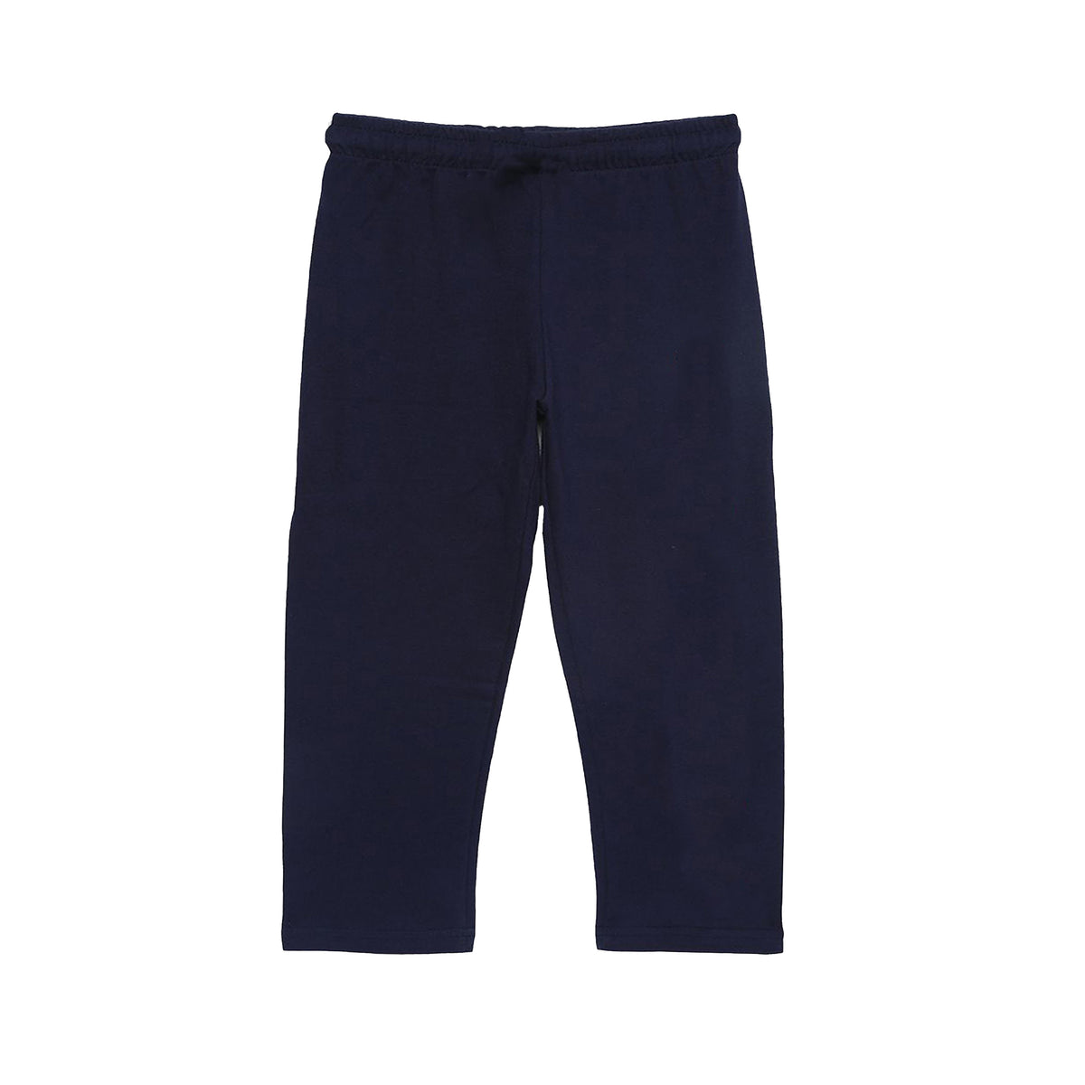 Kids Navy Solid Cotton Track pants