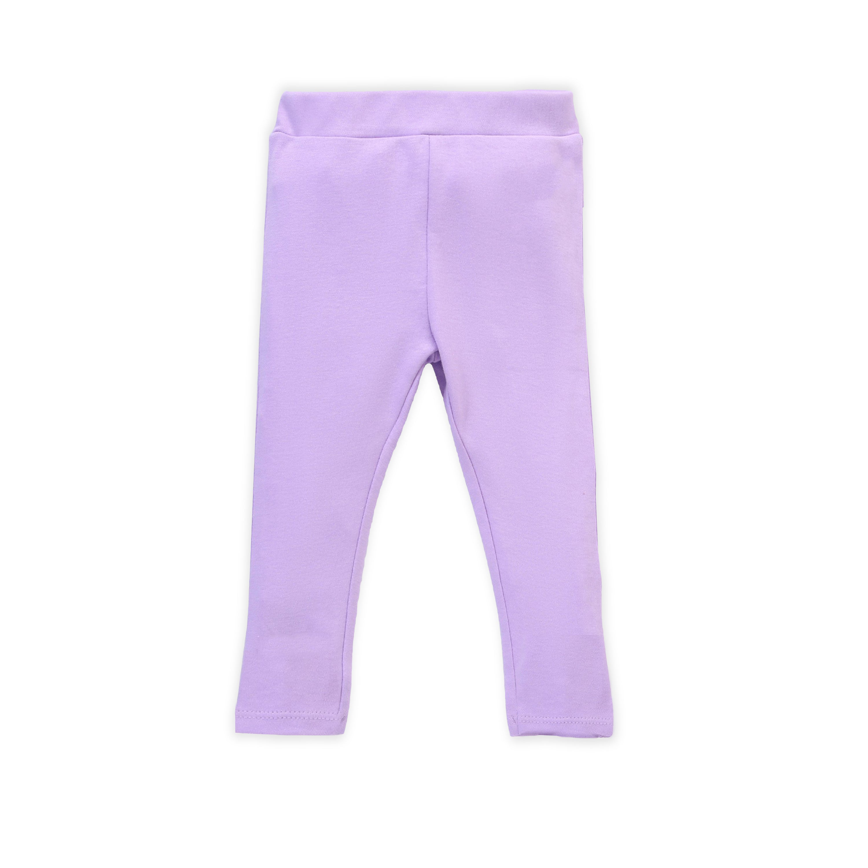 Kids Violet Solid Cotton Track pants