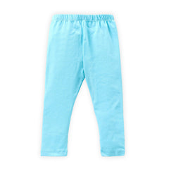 Kids sky blue Solid Cotton Track pants