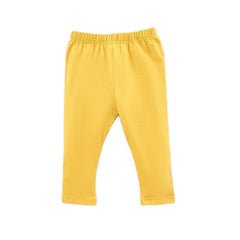 Kids Yellow Solid Cotton Track pants