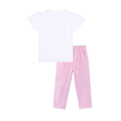 J&JP Kids Girls Printed T-shirt and Pant Set