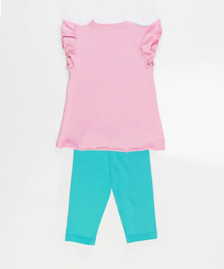 J&JP Kids Girls Printed T-shirt and Pant Set
