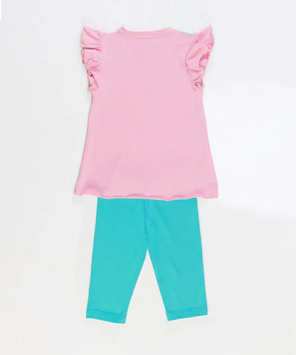 J&JP Kids Girls Printed T-shirt and Pant Set