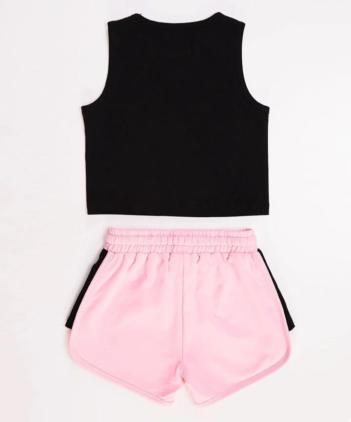 J&JP Kids Girls Multi Colour Top and Shorts Set