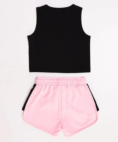 J&JP Kids Girls Multi Colour Top and Shorts Set