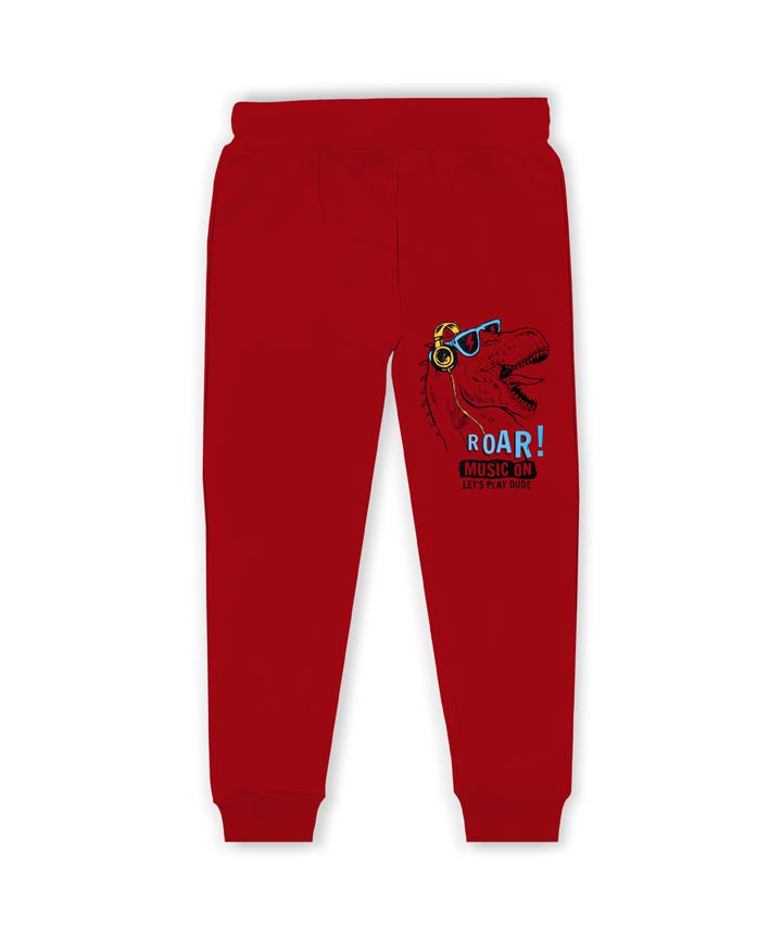 J&JP Kids Printed Track pant -Red