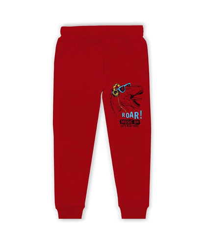 J&JP Kids Printed Track pant -Red