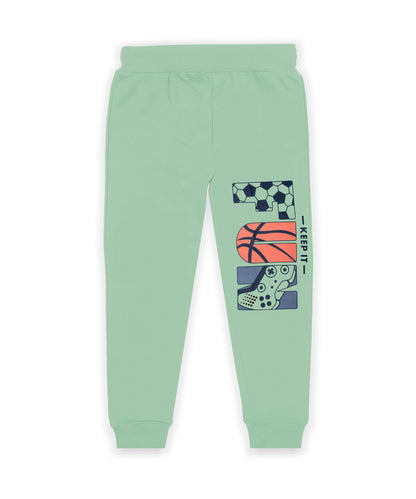 J&JP Kids Printed Track pant -Pista Green