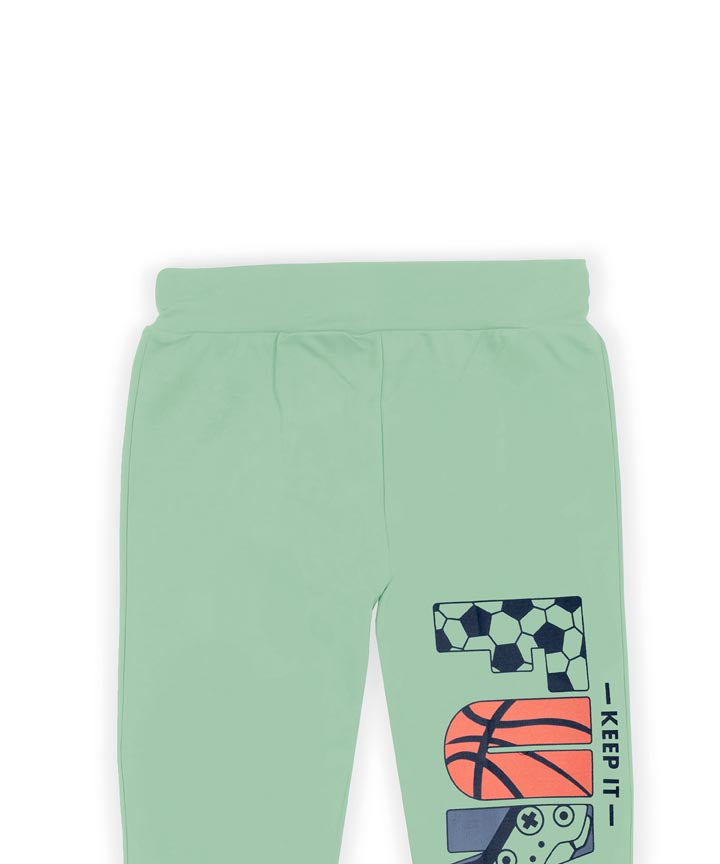 J&JP Kids Printed Track pant -Pista Green