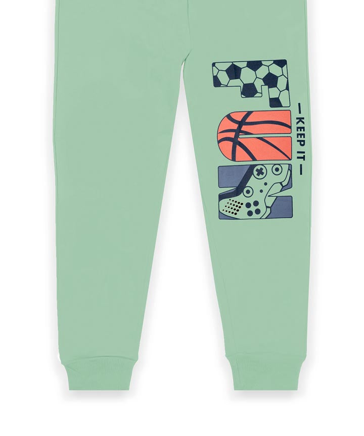 J&JP Kids Printed Track pant -Pista Green